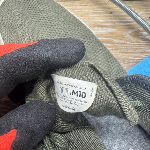 Allbirds Tree Topper Olive Lightweight Breathable Ankle Sneaker Men's Size 10 - Picture 5 of 7